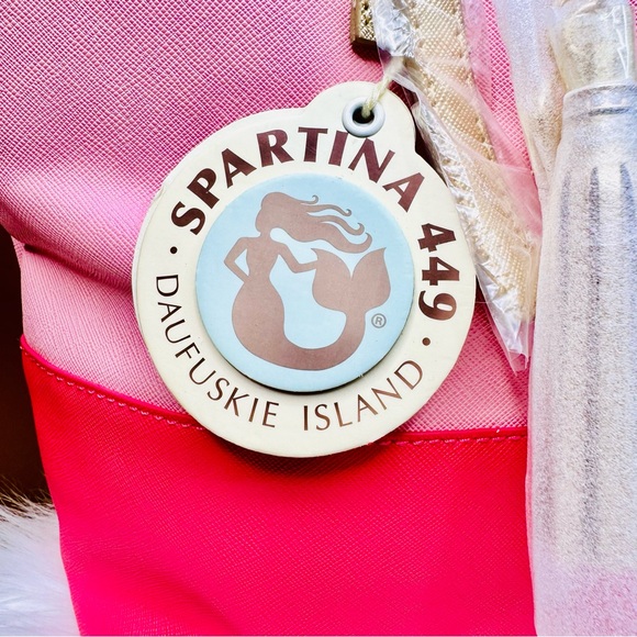 { Spartina 449 } : Flamingo Retreat Medium Tote in Floral Coral - Picture 4 of 14